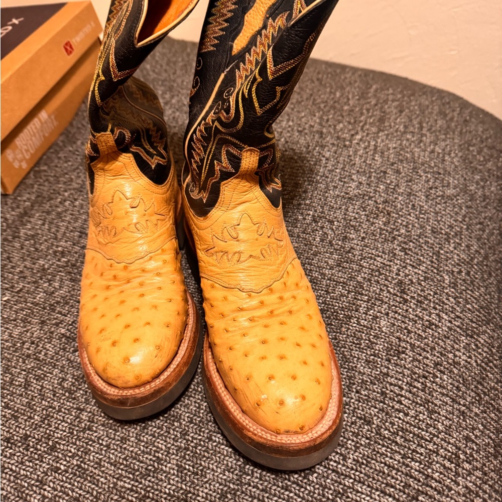 Lucchese women’s ostrich crape sole boots